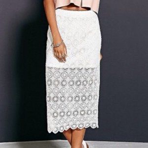 Kimchi Blue Scallop-Edge Crochet Midi Skirt - 12